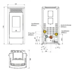 Poêle à granulés canalisable Ravelli RC 120 Touch Steel 12 kW Sortie Fumée Postérieure – Image 2