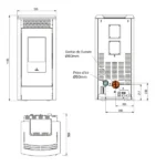Poêle à granulés étanche Ravelli RV 120 Touch Steel 12 kW Sortie Fumée Postérieure – Image 2