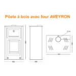 Poêle à bois sans ventilation & avec Four AVEYRON PF037F – Image 5