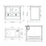 Cuisinière à bois Interstoves MAGNUM MBS en fonte 10 KW Sortie côté gauche – Image 3