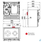 Cuisinière à bois Lacunza Clásica 7T EV 11 kW Top en Vitrocéramique Sortie Fumée Postérieure Ø15 cm – Image 5