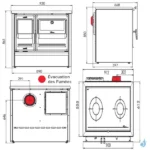 Cuisinière à bois Lacunza Etna 7T EV Top en Vitrocéramique 9 kW Sortie Fumée Postérieure Ø15 cm – Image 2
