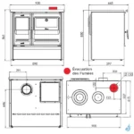 Cuisinière à bois Lacunza Etna 7T SHSup Top en Fonte 9 kW Sortie Fumée Supérieure Ø15 cm – Image 2