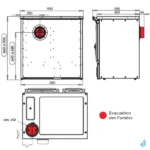 Cuisinière à bois Lacunza Vulcano 7T EE 10 kW Top en Fonte Sortie Fumée Supérieure ou Postérieure Ø15 cm – Image 3