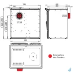 Cuisinière à bois Lacunza Vulcano 7T SV 10 kW Top en Vitrocéramique Sortie Fumée Postérieure Ø15 cm – Image 3