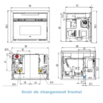 Foyer à granulés canalisable EDILKAMIN Pellkamin 12++ Evo Puissance 12.7 kW Sortie Fumée Supérieure Ø8 cm – Image 8
