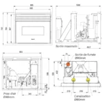 Insert à granulés canalisable Ravelli RBC 8012 Puissance11.6 kW Sortie Fumée Supérieure – Image 2