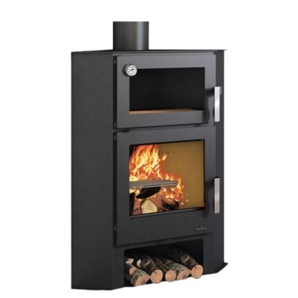Poêle à bois d'angle avec four BRONPI Lerma H 9 kW