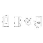 Poêle à bois rond raccordable BRONPI Dover 9.4 kW