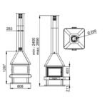 Cheminée à bois centrale 4 faces BRONPI Huelva 15 kW – Image 7
