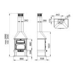 Cheminée à bois avec four BRONPI Ebro 15 KW – Image 9