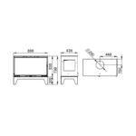 Poêle à bois 3 faces ventilé avec pieds BRONPI Bimba 90 3C 13 kW – Image 6