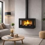 Poêle à bois 3 vitres ventilé suspendu BRONPI Bimba 70 3C 10 kW – Image 7