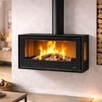 Poêle à bois 3 faces ventilé suspendu BRONPI Bimba 90 3C 13 kW – Image 7
