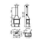 Cheminée à bois 3 faces ventilé raccordable BRONPI Lisboa 3C 10 kW – Image 14