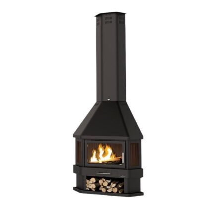 Cheminée à bois d'angle BRONPI Lorca R 14 kW
