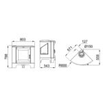 Poêle à bois d'angle en fonte BRONPI Bremen 12 kW – Image 10
