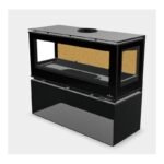 Poêle à bois moderne pose libre suspendu ou avec bûcher BRONPI Cairo 11 03C Box 13 kW – Image 12