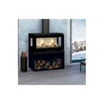 Poêle à bois moderne pose libre suspendu ou avec bûcher BRONPI Cairo 11 03C Box 13 kW – Image 3