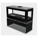 Poêle à bois moderne pose libre suspendu ou avec bûcher BRONPI Cairo 11 03C Box 13 kW – Image 10