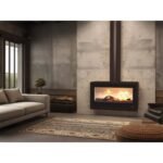 Poêle à bois moderne pose libre suspendu ou avec bûcher BRONPI Cairo 110 Box 15 kW – Image 2