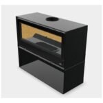 Poêle à bois moderne pose libre suspendu ou avec bûcher BRONPI Cairo 110 Box 15 kW – Image 13