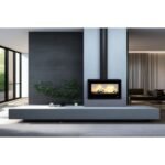 Poêle à bois moderne pose libre, suspendu ou avec bûcher BRONPI Cairo 110 Box 15 kW