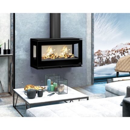 Poêle à bois moderne suspendu BRONPI Cairo 903C Box 13 kW