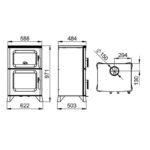 Poêle à bois raccordable avec four - BRONPI Hilton-H 6 kW – Image 9