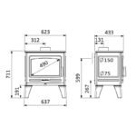 Poêle à bois raccordable en fonte - SUPRA Georges 6.7 kW – Image 8