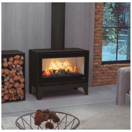 Poêle à bois raccordable sur pieds BRONPI Cairo 90 Box 13 kW