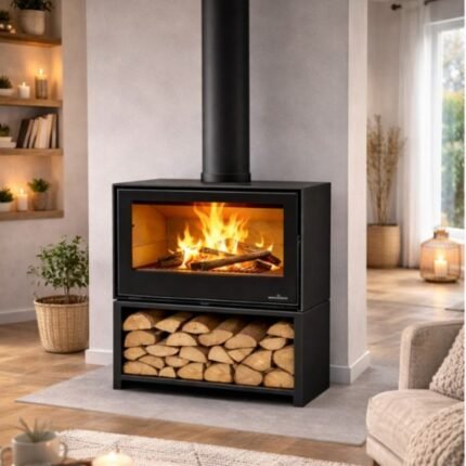 Poêle à bois ventilé avec bûcher BRONPI Bimba 70 -12 kW