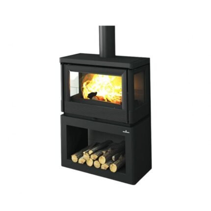 Poêle à bois ventilé silencieux raccordable 3 faces BRONPI Versailles 10 kW