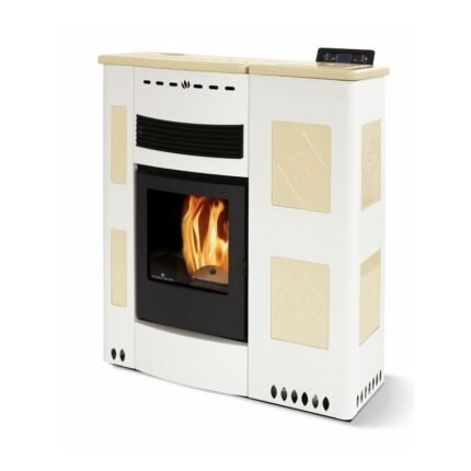 Poêle à granules extra-plat céramique ORIGINE PHEBO Iris Maxi 11.5 kW