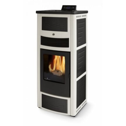 Poêle à granules en céramique ORIGINE PHEBO Calipso Bicolore 12.7 kW