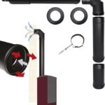 MBM - Kit complet de fumisterie pour poêle à pellets – Sortie coaxiale supérieure 80/130 – Évacuation des fumées et prise d'air