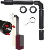 MBM - Kit complet de fumisterie pour poêle à pellets – Sortie coaxiale supérieure 80/130 – Évacuation des fumées et prise d'air